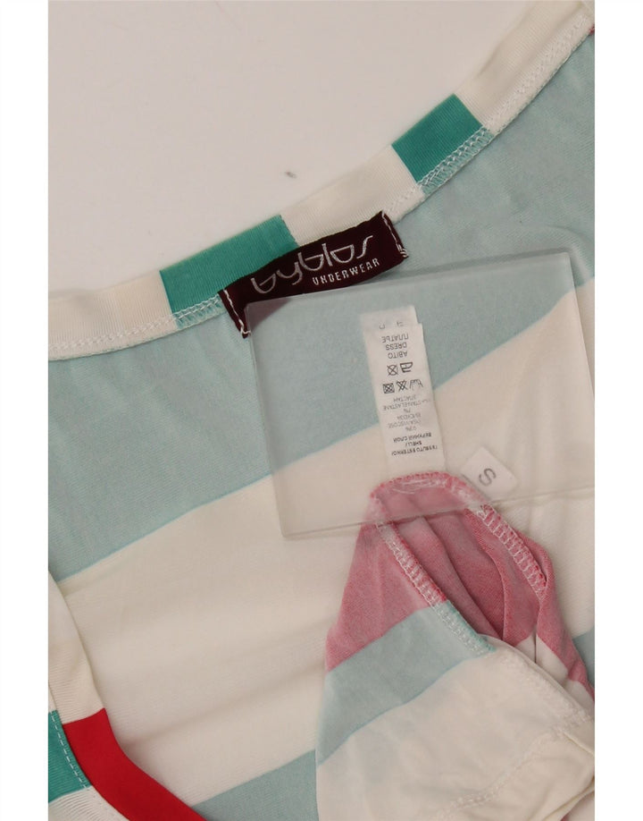 Byblos Abito basico senza maniche da donna UK 10 Piccolo a righe multicolore