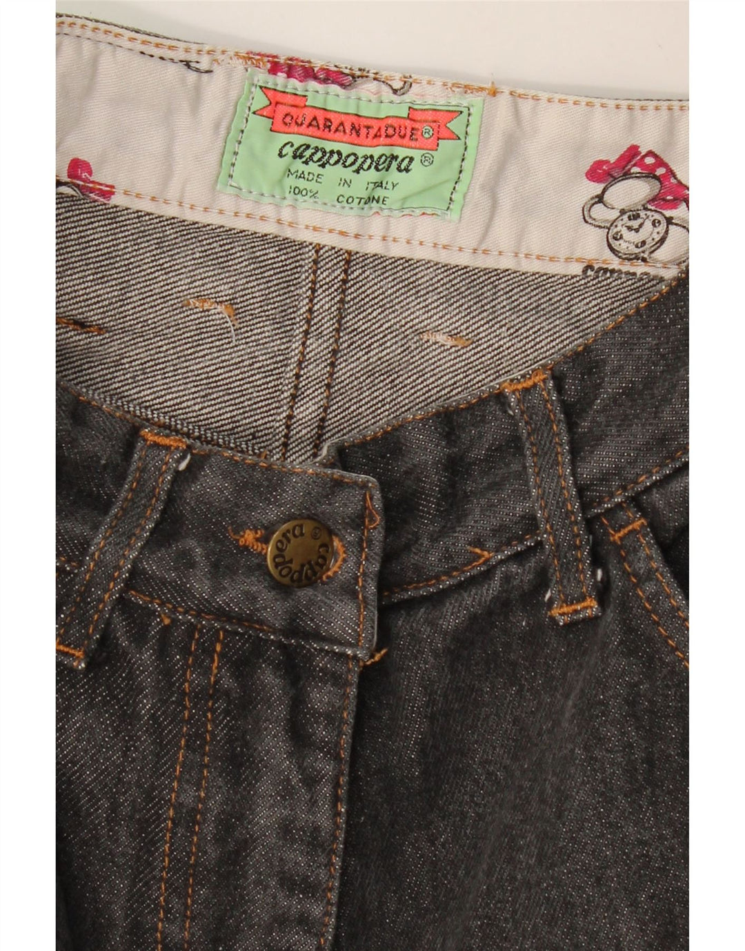 Pantaloncini di jeans a vita alta da donna CAPPOPERA W26 piccolo cotone grigio