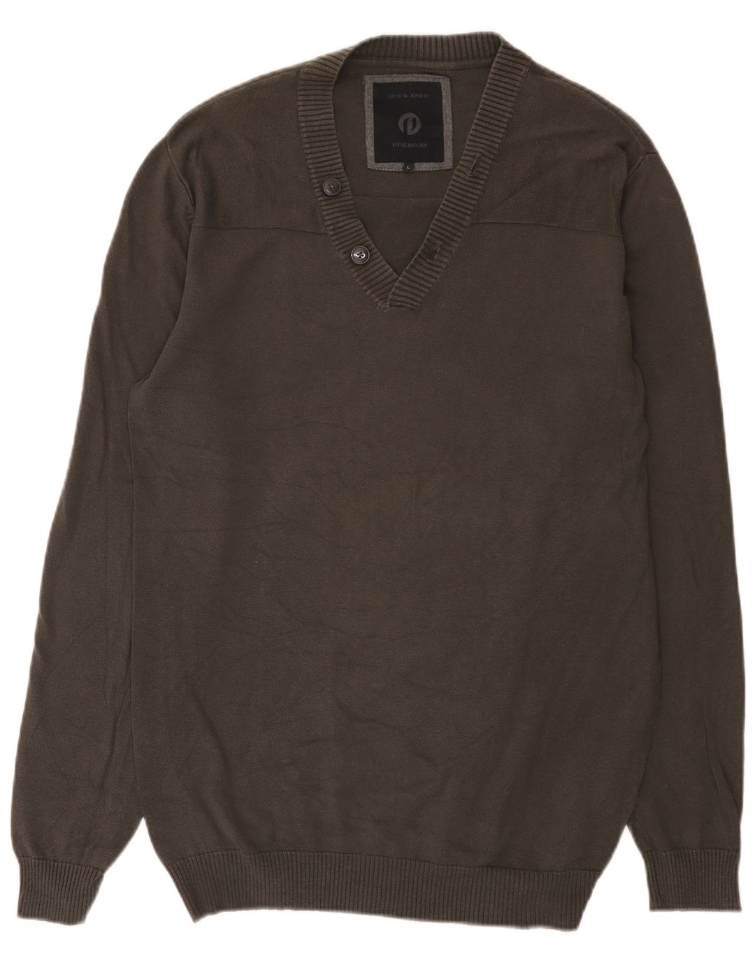 Jack & Jones Maglione da uomo con scollo a V grande cotone grigio