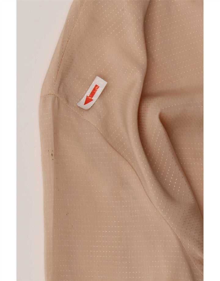 Camicetta camicia vintage da donna UK 14 Beige medio maculato