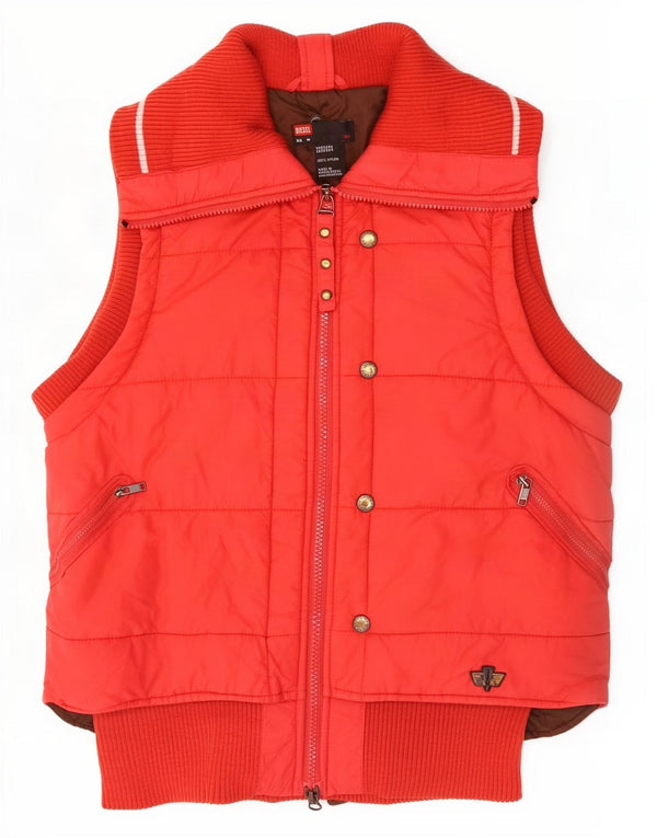 Gilet imbottito da donna Diesel UK 14 nylon rosso medio