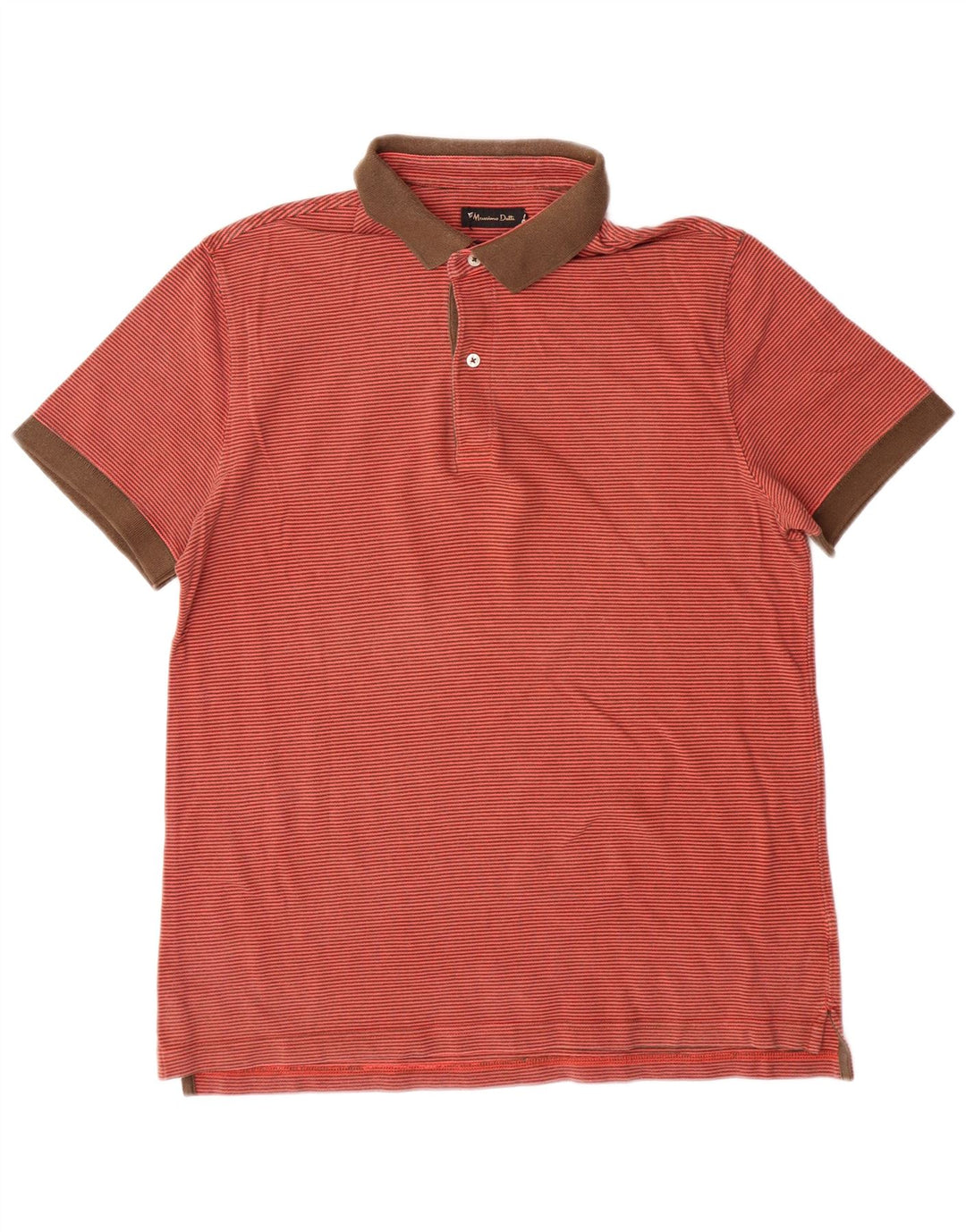 Polo MASSIMO DUTTI da uomo vestibilità regolare XL arancione gessato