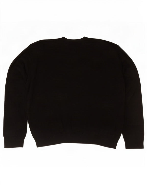 Maglione Marks & Spencer da uomo con scollo a V blu Harbour XL acrilico nero