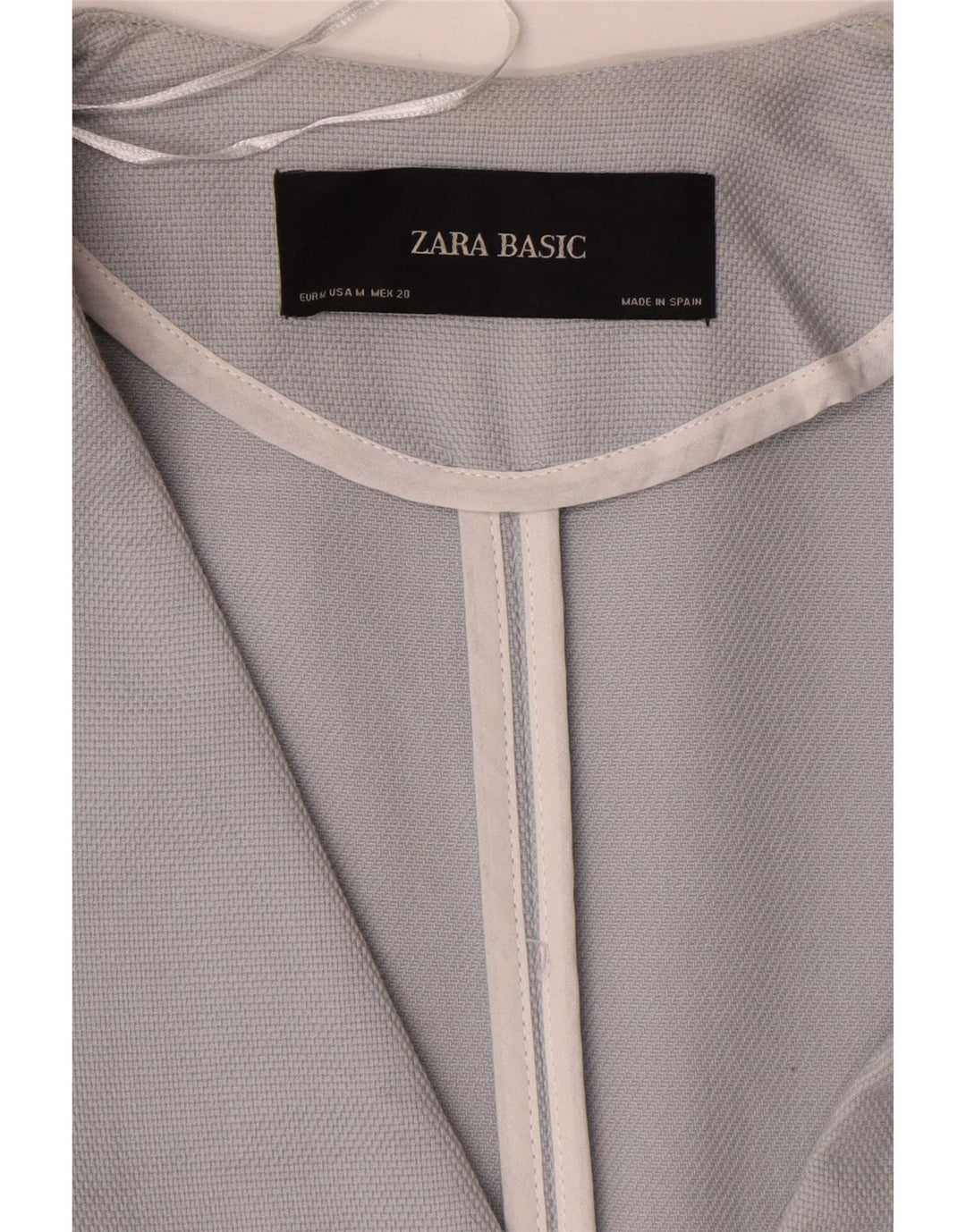 Giacca blazer a 1 bottone lungo da donna Zara UK 14 cotone blu medio