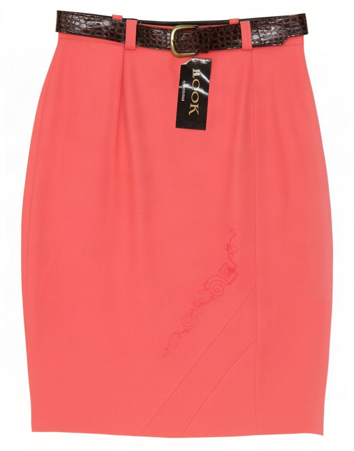 Gonna a tubino vintage da donna media W30 rosa in poliestere