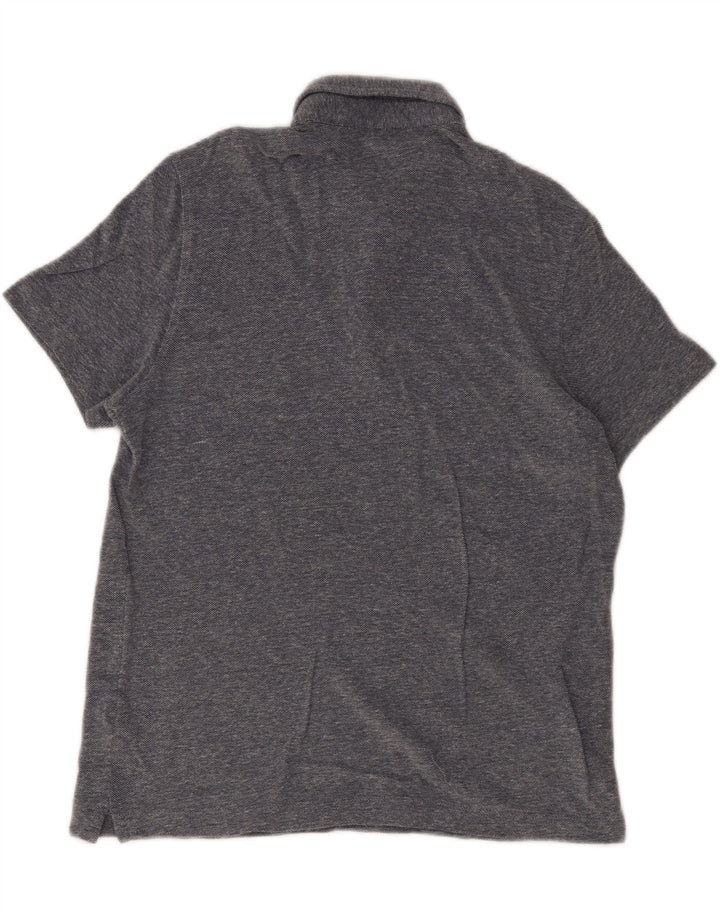 Polo da uomo Massimo Dutti grande in cotone screziato blu