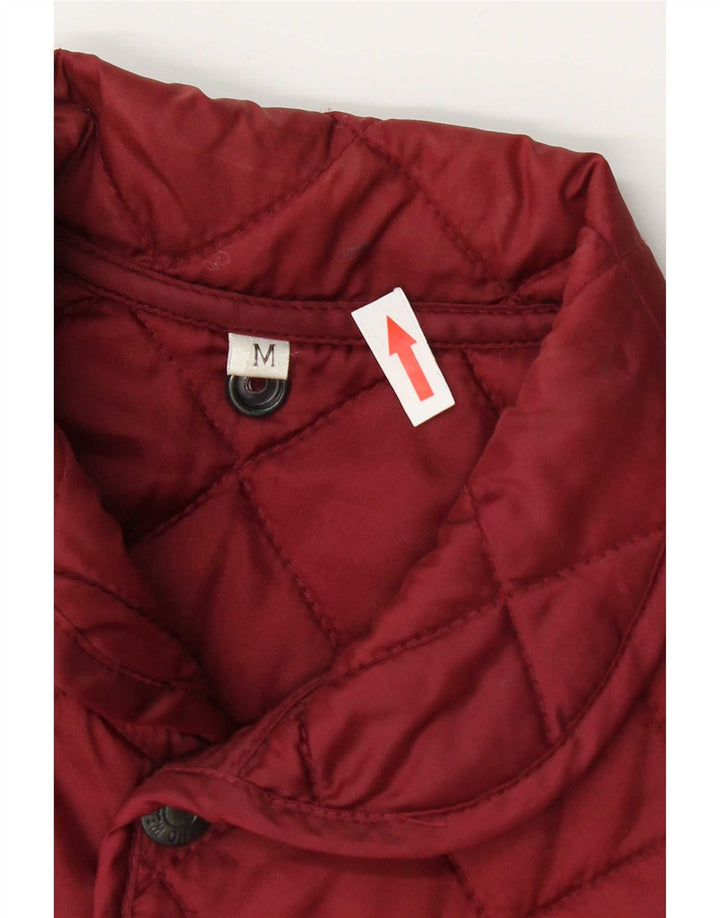 Gilet trapuntato da uomo vintage UK 38 Borgogna medio