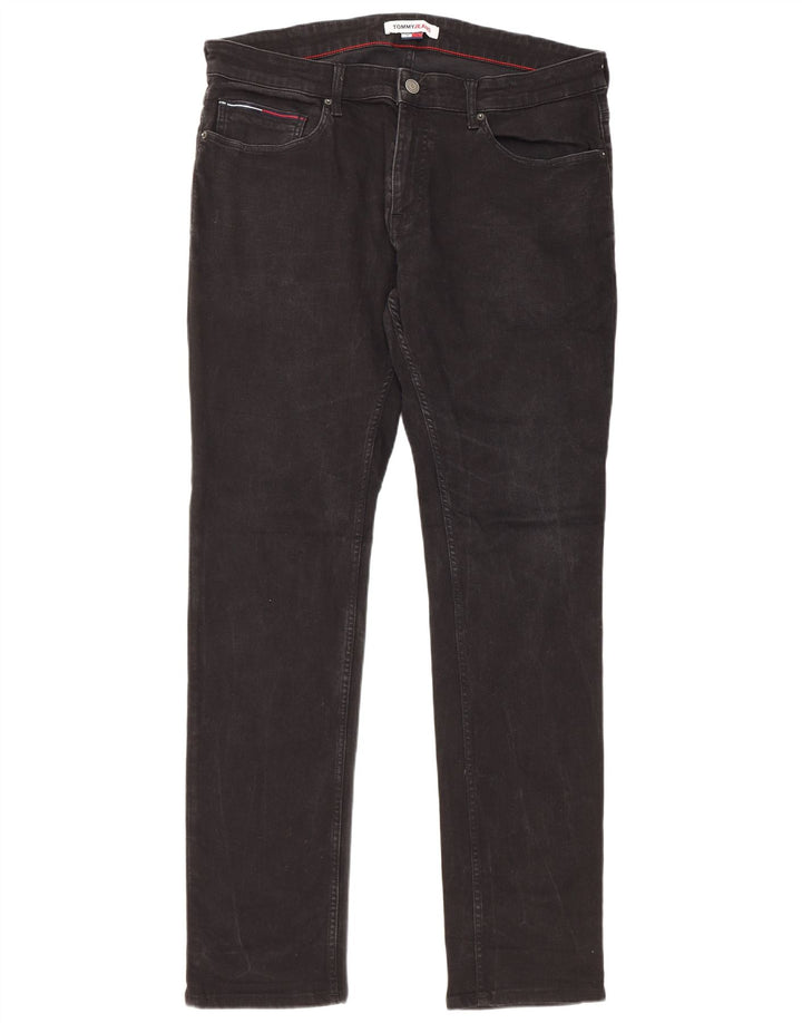 Jeans slim da uomo Tommy Hilfiger W38 L34 cotone nero