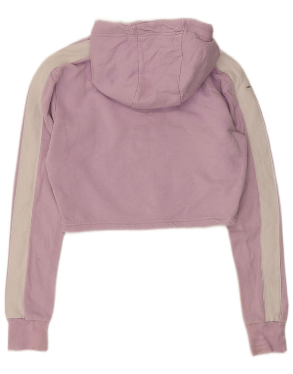 Felpa con cappuccio corta grafica da donna Ellesse UK 4 XS cotone viola