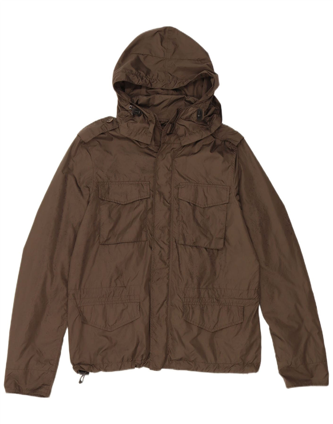 Giacca pratica da uomo con cappuccio Aspesi UK 36 Small Khaki Poliammide
