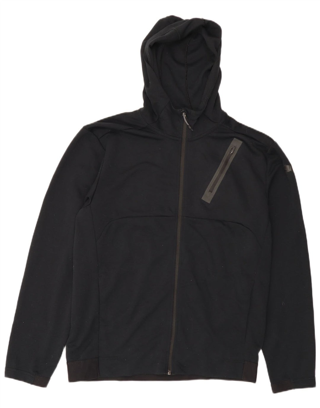 Felpa con cappuccio e zip da uomo PUMA grande nera in poliestere