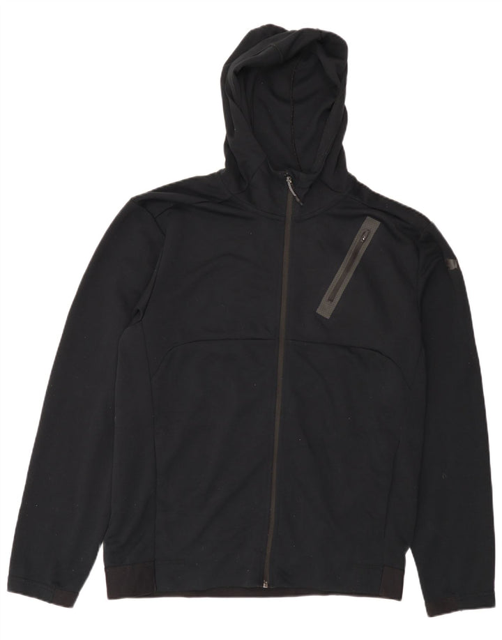 Felpa con cappuccio e zip da uomo PUMA grande nera in poliestere