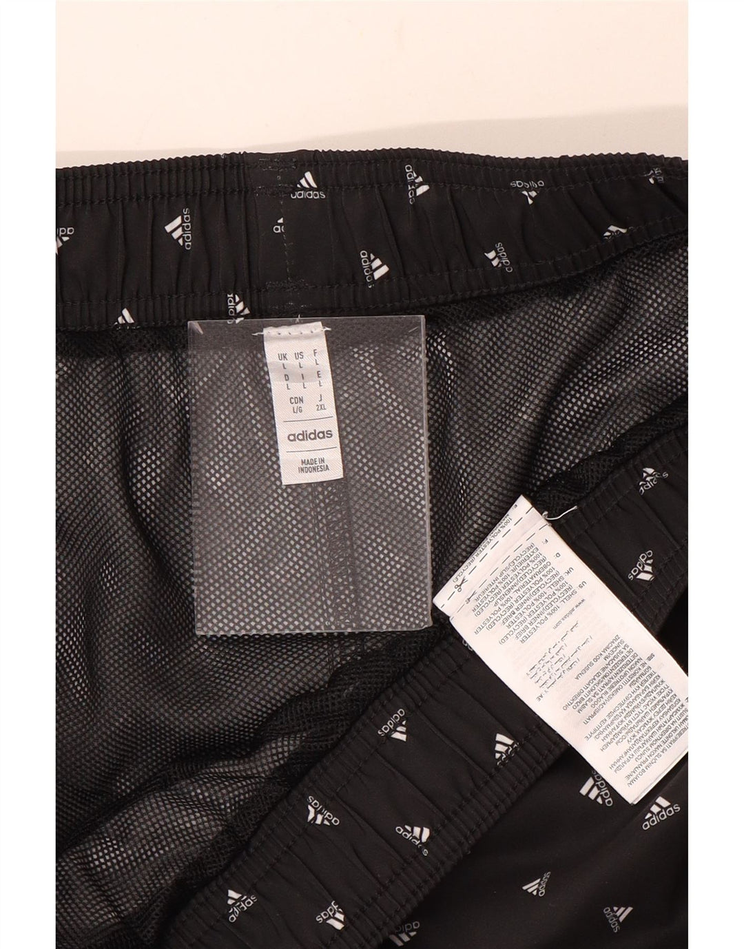 Pantaloncini da bagno grafici da uomo Adidas grandi in poliestere maculato nero