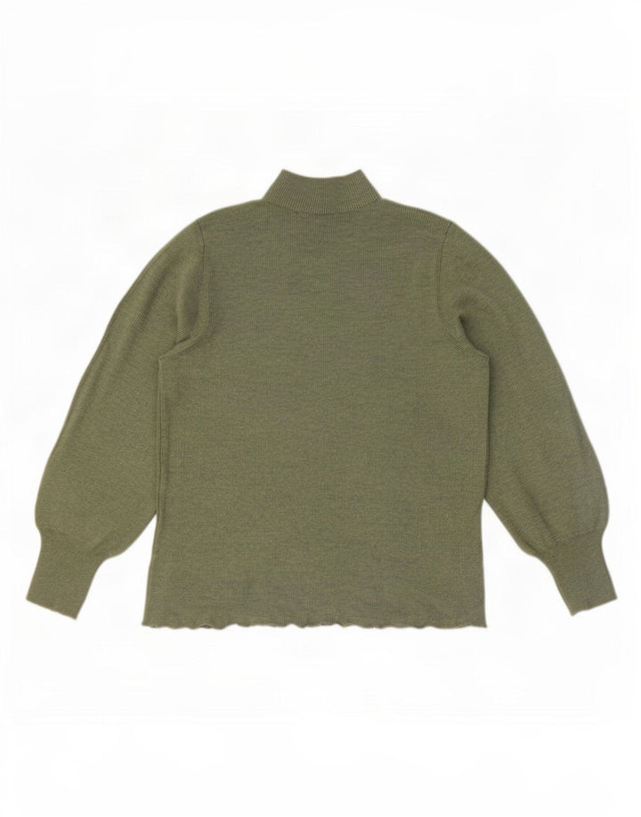 Maglione maglione a collo alto da donna Marks & Spencer UK 14 Verde medio