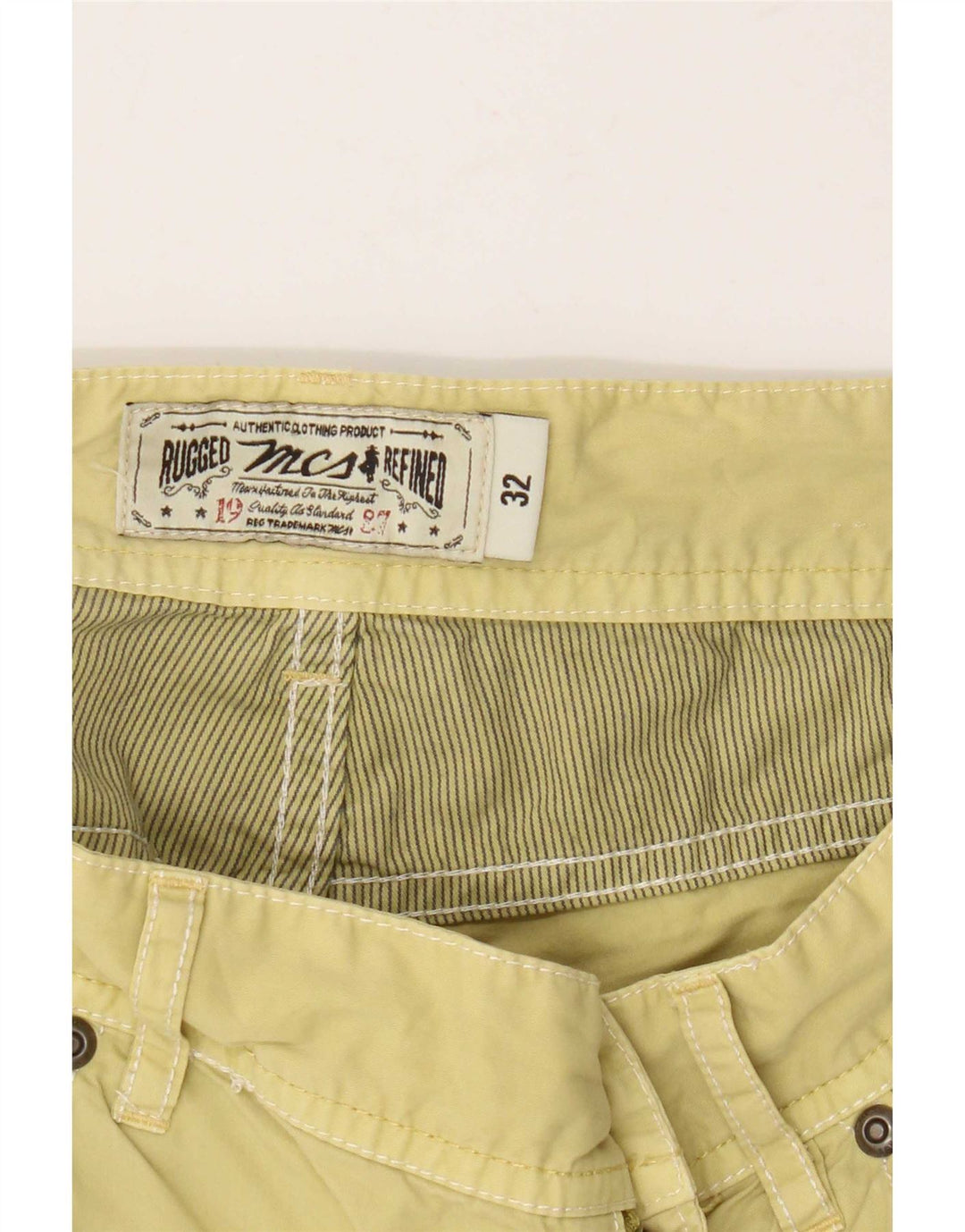 Pantaloncini casual da uomo Marlboro Classics W32 grandi in cotone giallo