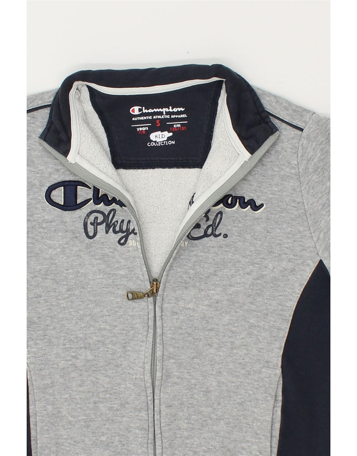 CHAMPION Boys Graphic Tracksuit Top Jacket 7-8 Years Small  Grey Vintage Champion and Second-Hand Champion from Messina Hembry 