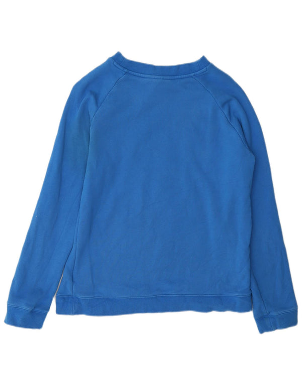 Felpa grafica da donna Adidas Jumper UK 16 grande cotone blu
