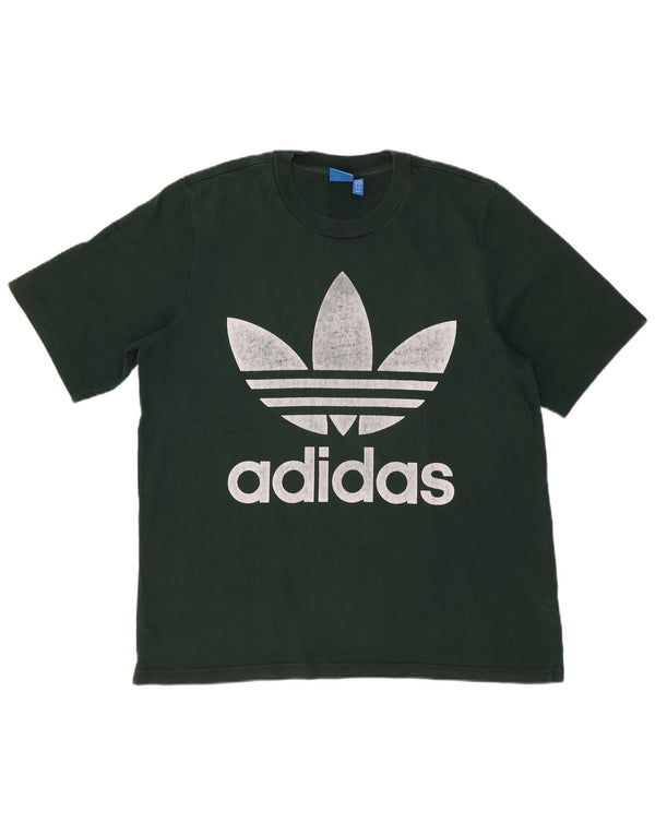 T-shirt grafica da uomo ADIDAS Top grande in cotone verde