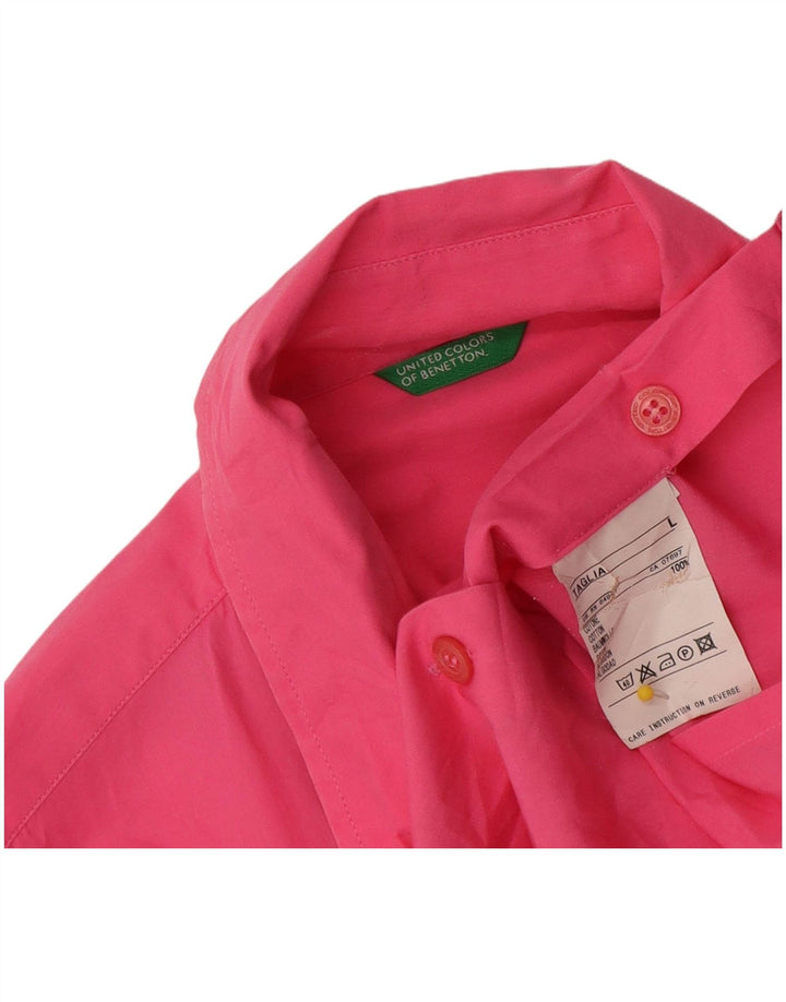 Camicia Donna Benetton Large Rosa In Cotone