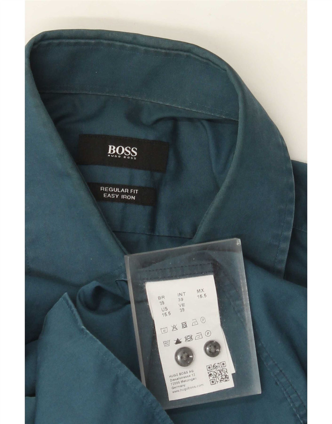 Camicia da uomo vestibilità regolare Hugo Boss taglia 39 cotone blu medio