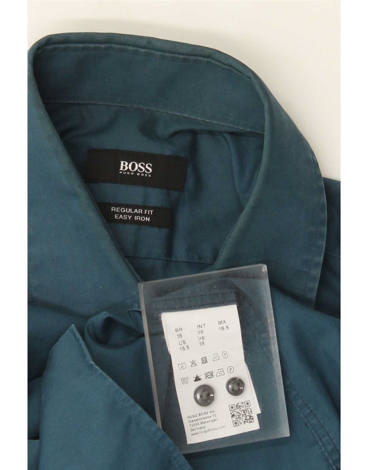 Camicia da uomo vestibilità regolare Hugo Boss taglia 39 cotone blu medio