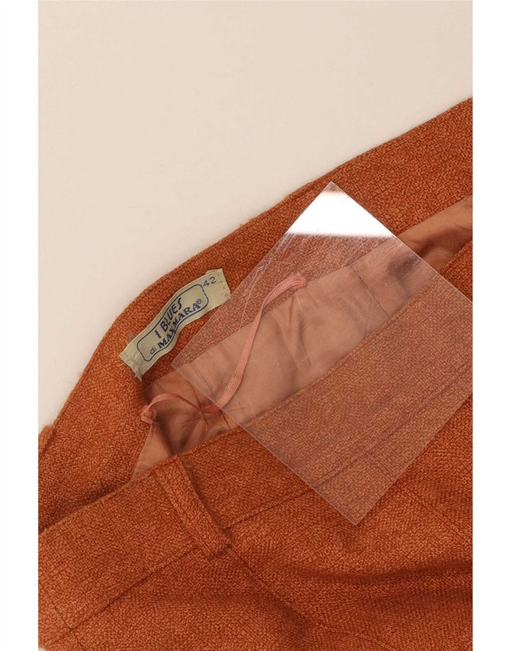 Gonna a trapezio plissettata da donna Max Mara IT 42 media W28 arancione