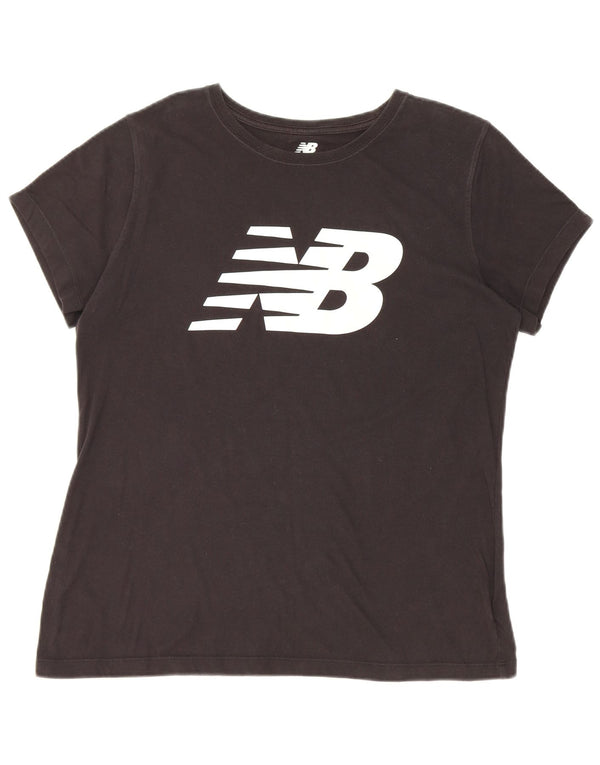 T-shirt grafica da uomo New Balance Top grande in cotone nero