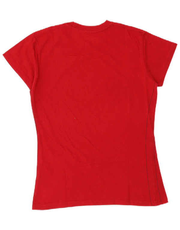 T-shirt grafica da donna Hard Rock Cafe Monaco di Baviera UK 12 Medium Red Music