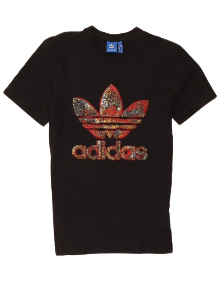 T-shirt grafica da uomo Adidas Top in cotone nero medio