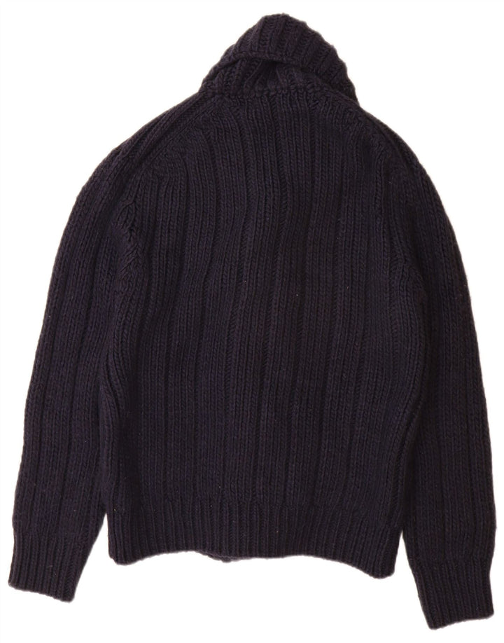 Maglione cardigan da uomo Zara medio acrilico blu navy