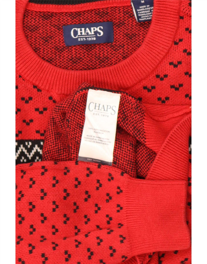 Maglione maglione girocollo da uomo Chaps rosso medio Fair Isle