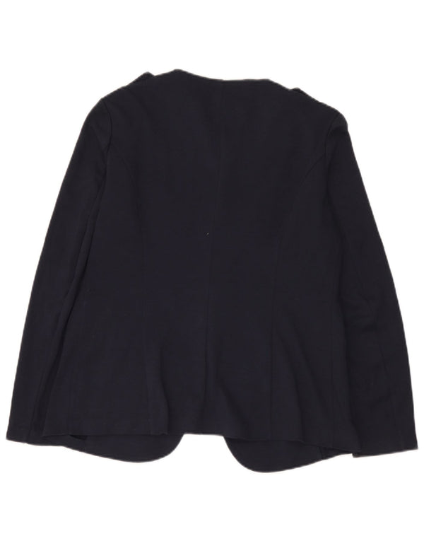 Giacca blazer militare a 1 bottone da donna Benetton UK 14 grande blu navy