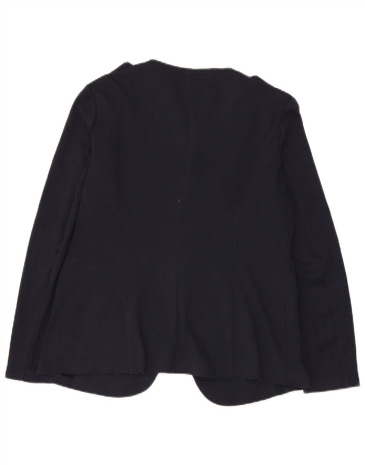 Giacca blazer militare a 1 bottone da donna Benetton UK 14 grande blu navy