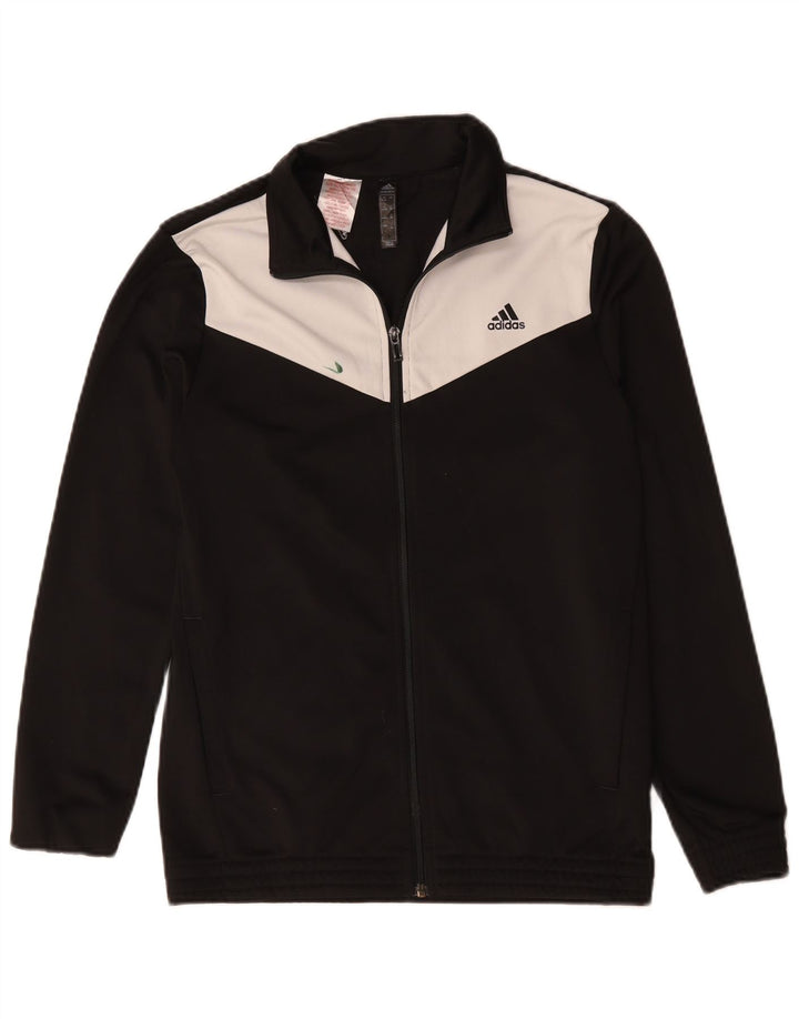 Giacca da tuta da ragazzo Adidas 14-15 anni in poliestere color block nero