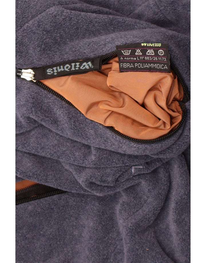 Giacca reversibile in pile oversize vintage da uomo piccola in poliammide marrone