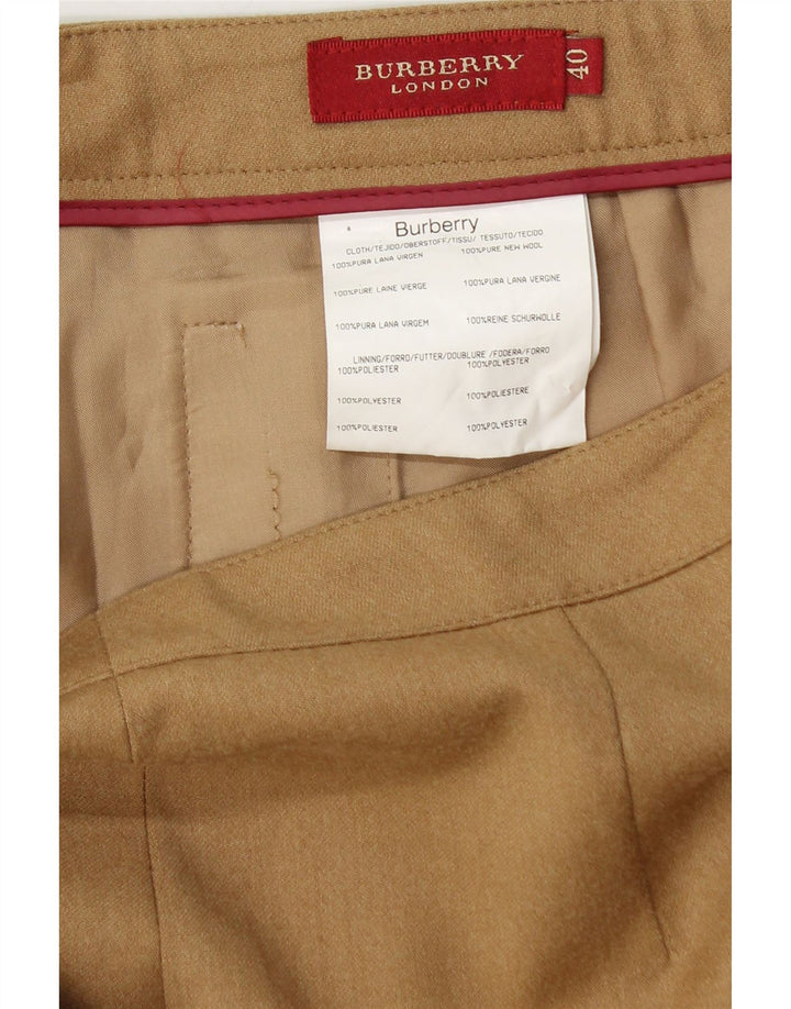 Pantaloni da abito dritti da donna BURBERRY EU 40 Medio W30 L29 Marrone