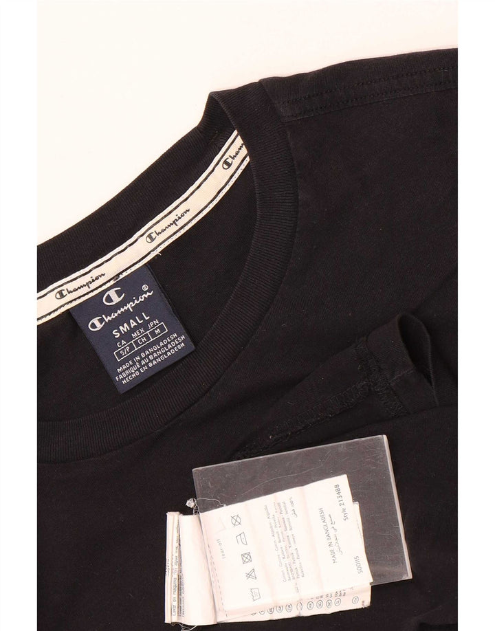 T-shirt da uomo Champion Top piccola in cotone nero