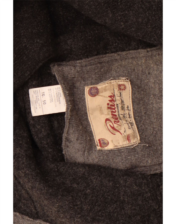 PRENTISS Cappotto da marinaio lavorato a maglia da uomo IT 50 Large in lana grigia