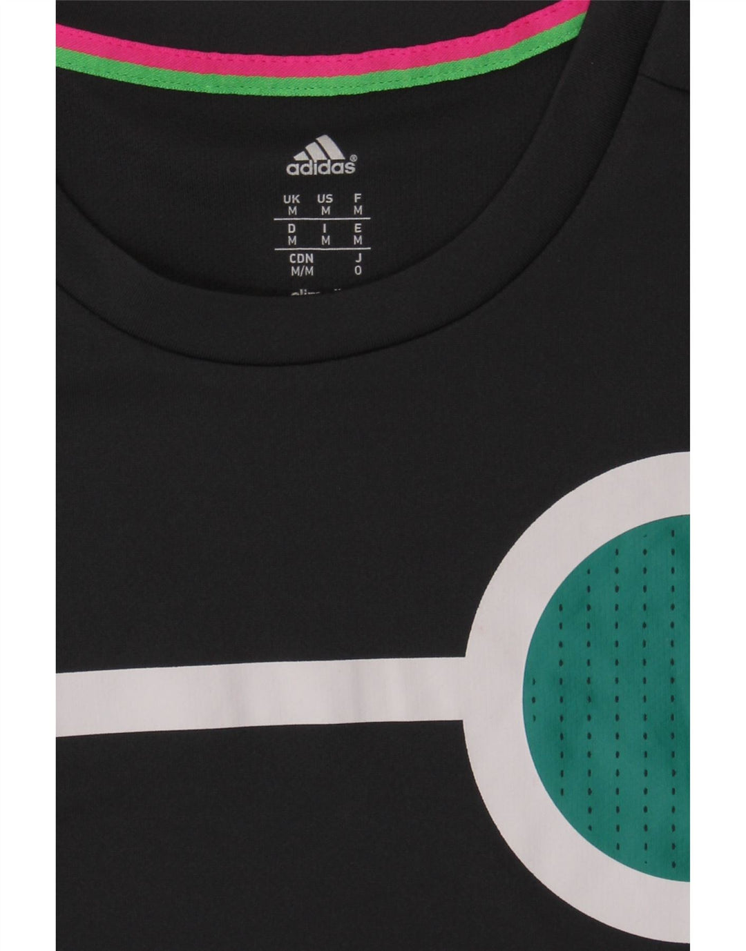 ADIDAS Mens Climalite Graphic T-Shirt Top Medium Black Polyester Vintage Adidas and Second-Hand Adidas from Messina Hembry 