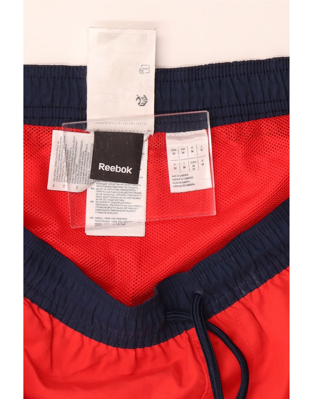 Pantaloncini sportivi grafici da uomo REEBOK rosso medio in poliestere