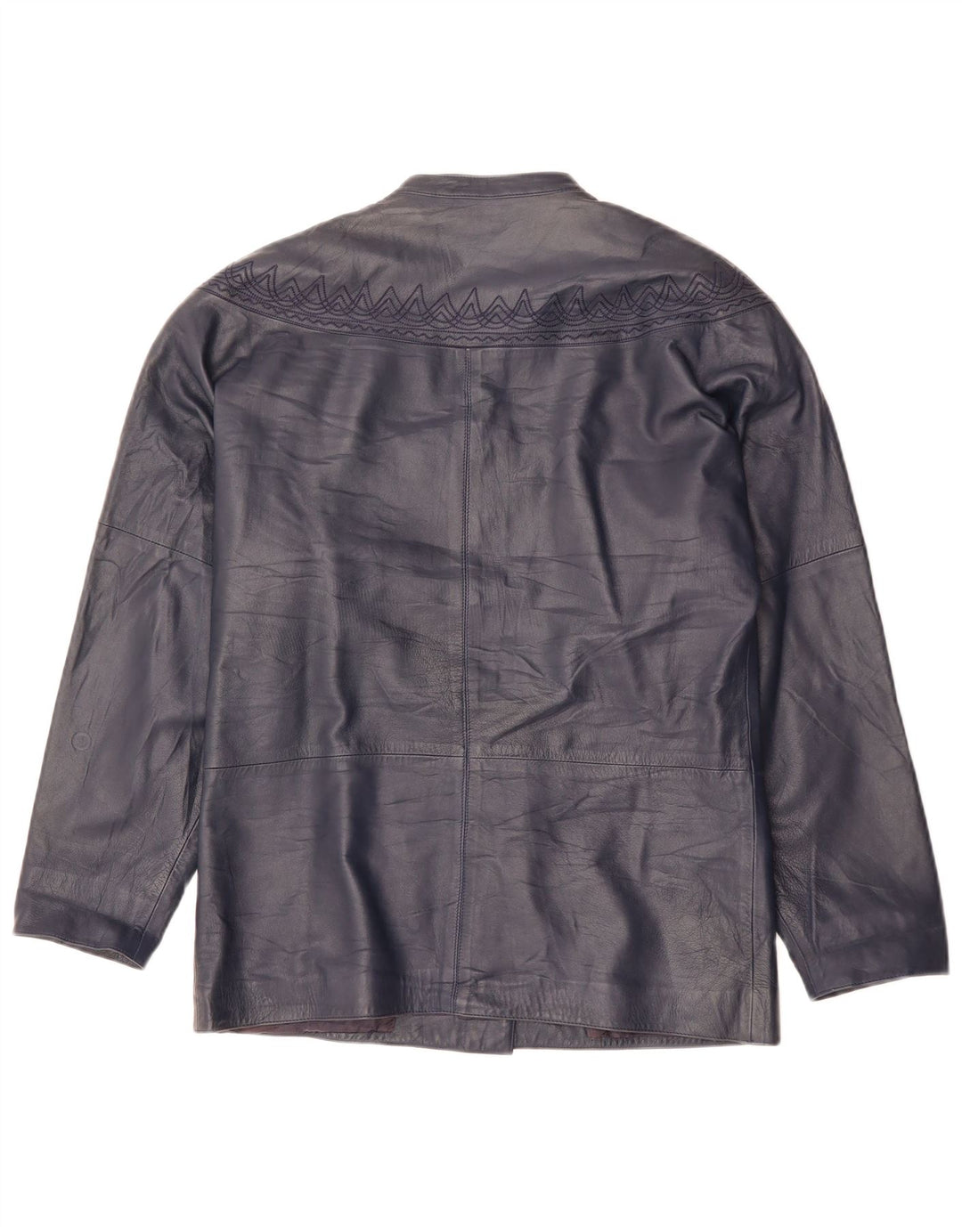 GENNY Giacca in pelle oversize da donna EU 34 XS Blu navy