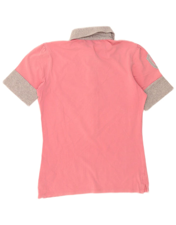 Polo grafica da donna La Martina UK 12 Cotone color block rosa medio