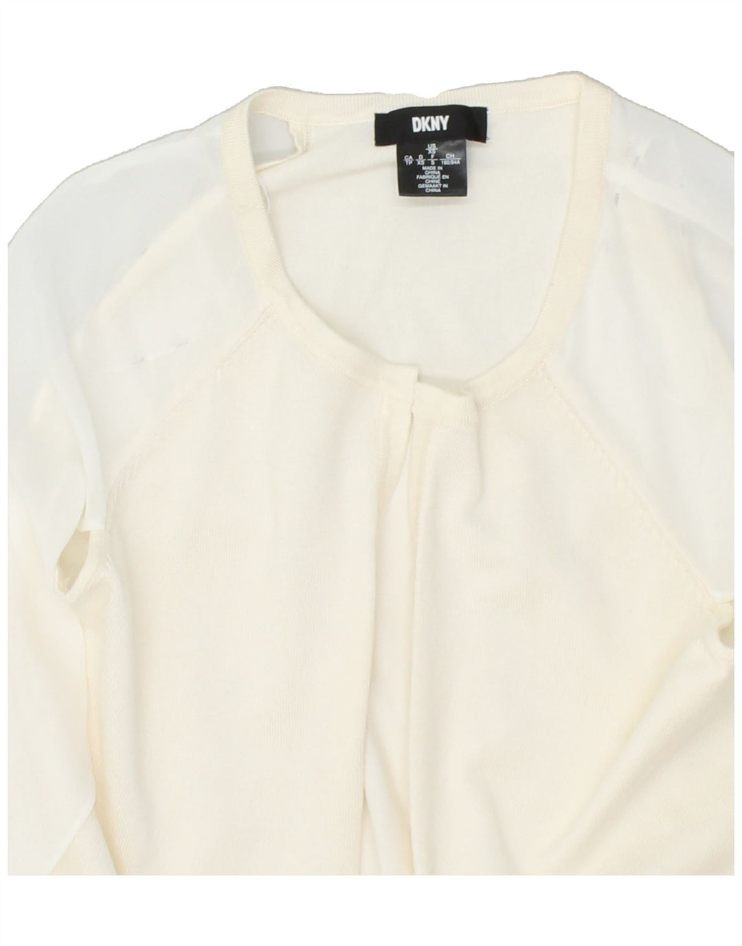 DKNY Womens Cardigan Sweater UK 6 XS White Rayon Vintage Dkny and Second-Hand Dkny from Messina Hembry 