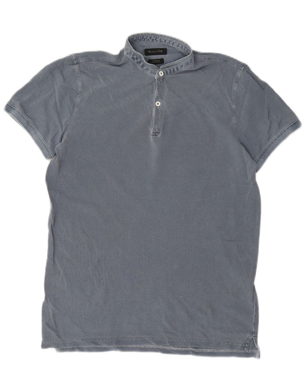 Massimo Dutti Polo da uomo piccola blu navy in cotone