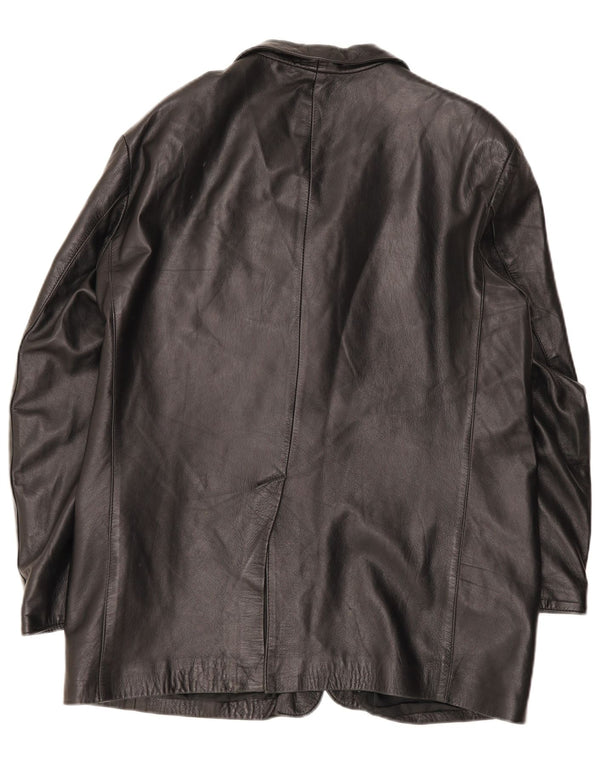Giacca in pelle vintage da uomo IT 54 2XL Nera