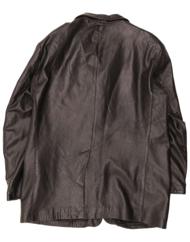 Giacca in pelle vintage da uomo IT 54 2XL Nera