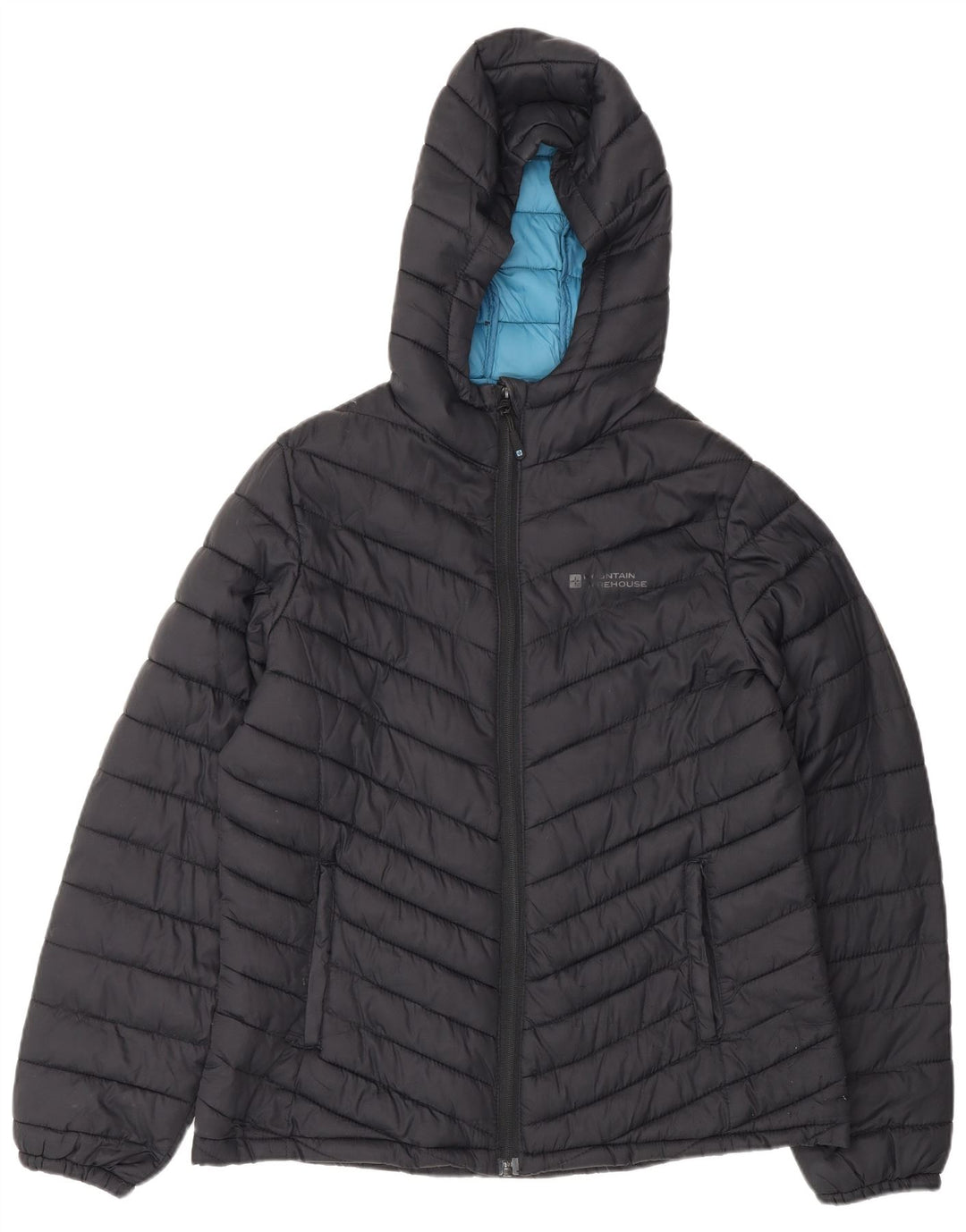 Giacca imbottita con cappuccio da donna Mountain Warehouse UK 14 Large in nylon blu navy