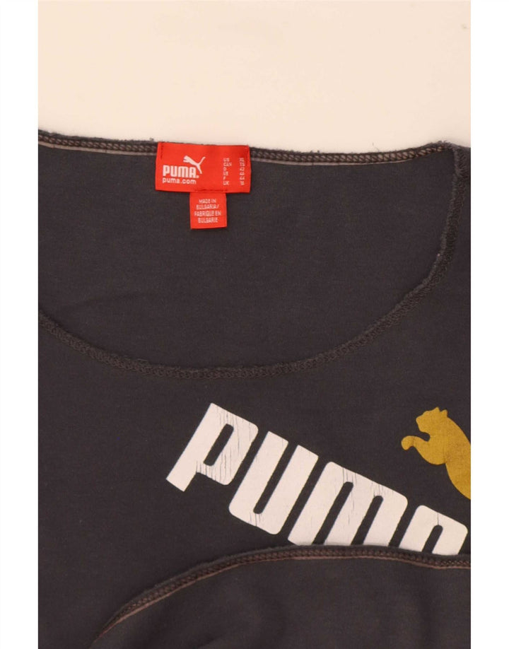 Puma Maglietta grafica da donna a maniche lunghe UK 16 Large Grigia
