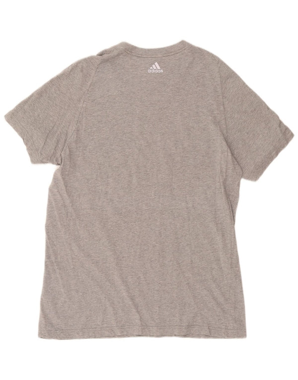 T-shirt grafica da uomo Adidas Top XL in cotone grigio