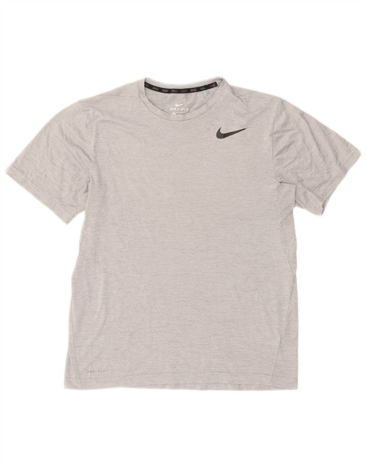 T-shirt Nike Dri Fit da uomo in poliestere chiazzato grigio medio